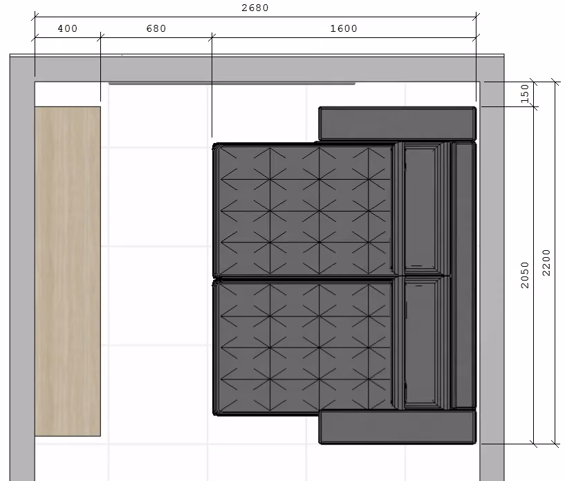Dimensionamento de sala de TV com distância entre móveis e circulação